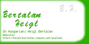 bertalan heigl business card